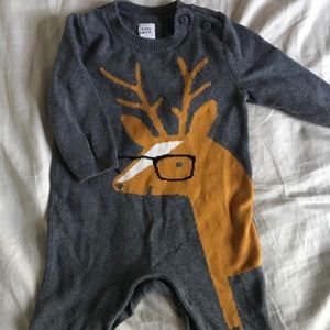 Baby Gap reindeer with glasses onesie